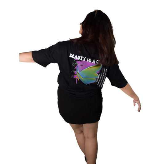Butterfly Black Oversized Tshirt