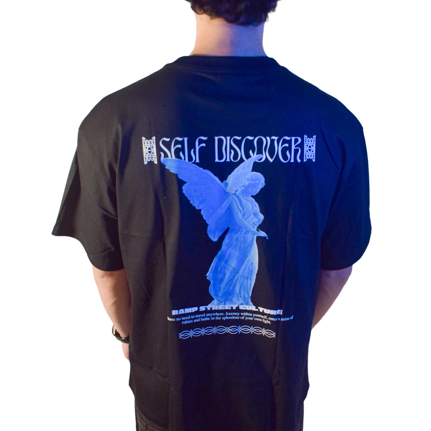 Self Discover Black Oversized Tshirt