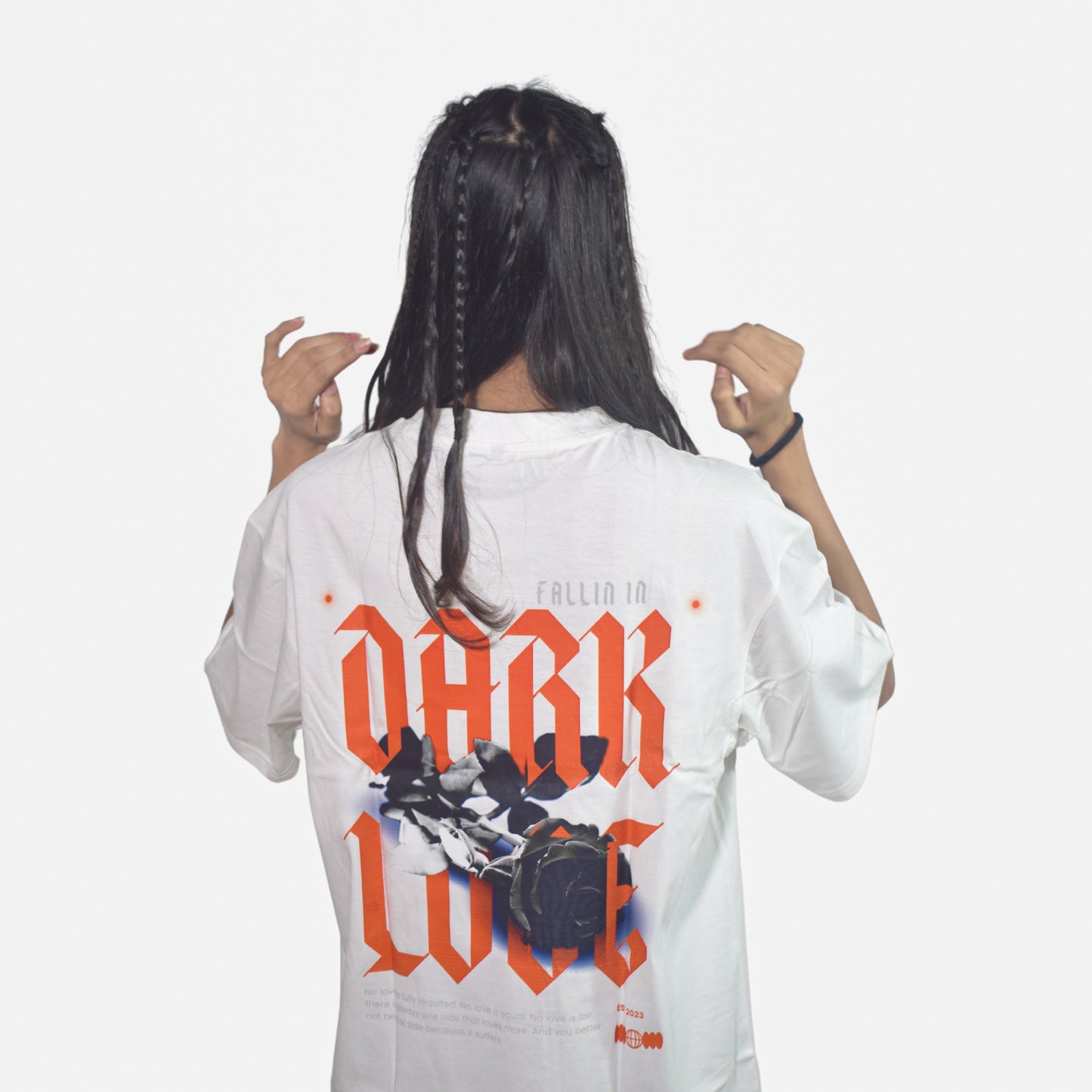 Unisex Dark Love White Oversized Tshirt