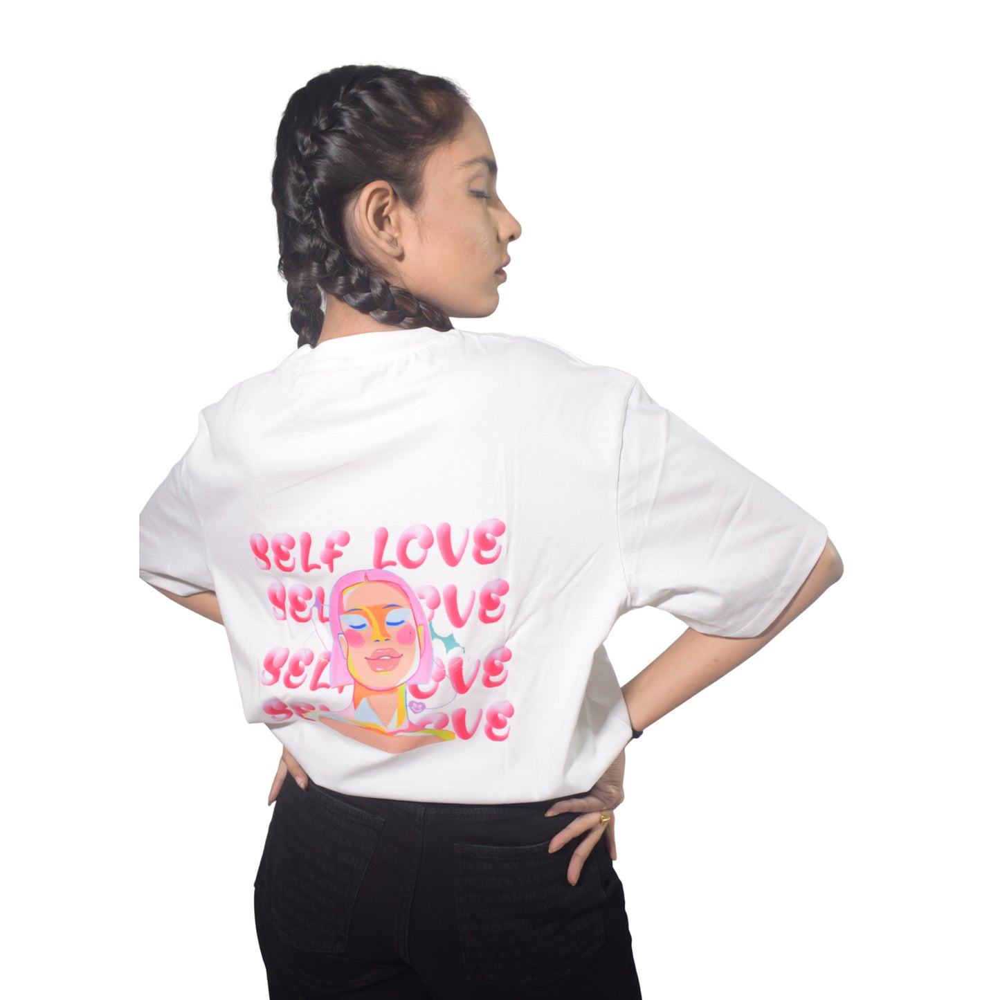 Self Love White Oversized Tshirt