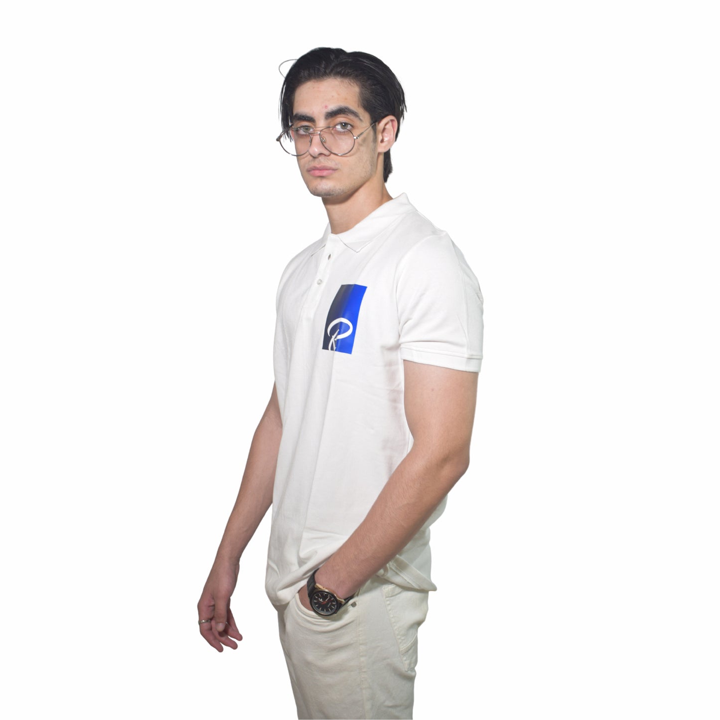 Logo  Printed White Polo Tshirt