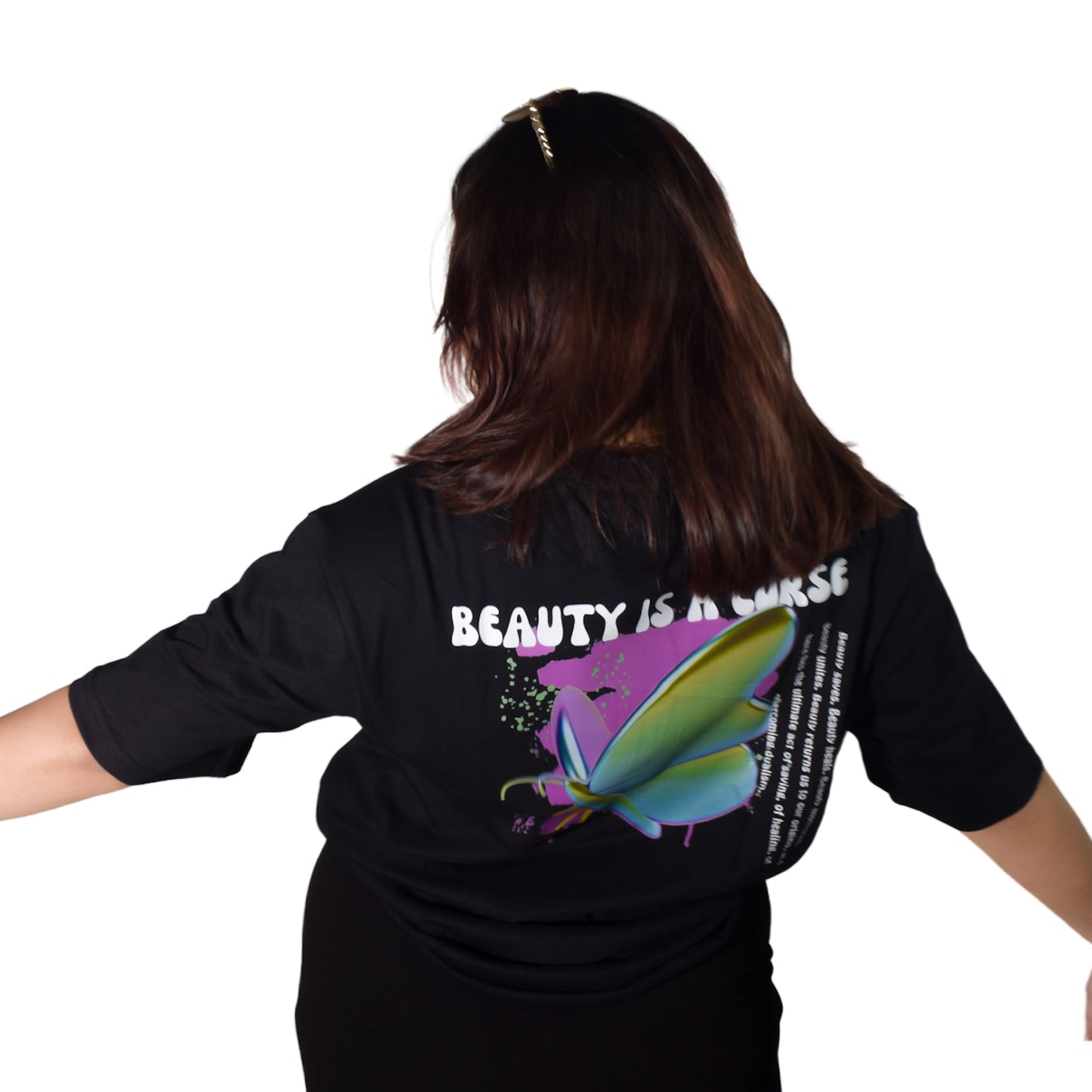 Butterfly Black Oversized Tshirt