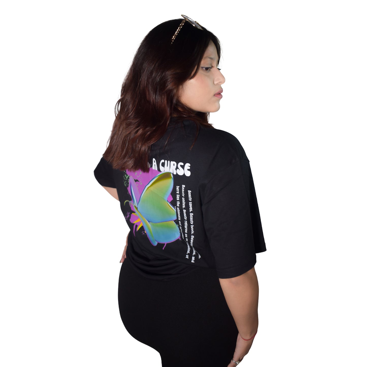 Butterfly Black Oversized Tshirt